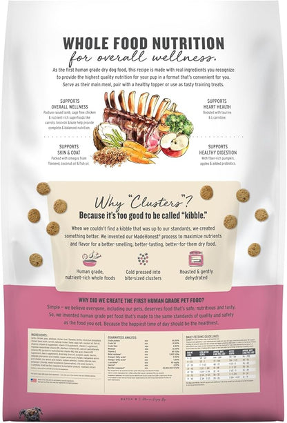 The Honest Kitchen Human Grade Dog Food, Whole Food Clusters Grain Free Lamb Dry Dog Food, 18 lb Bag