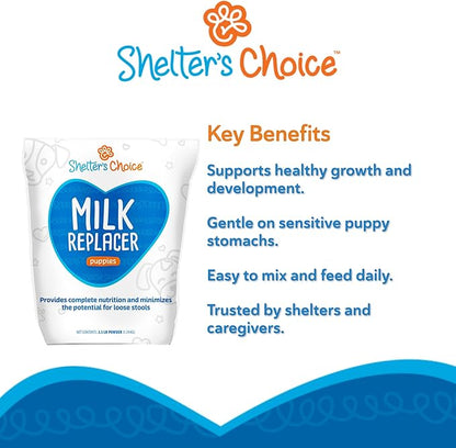 Shelter's Choice Puppy Milk Replacer, Milk for Abandoned Puppies or Puppies Born in Shelters, Provides Complete Nutrition, Supports Healthy GI Tract, and is Easy to Mix, 3.5 lb