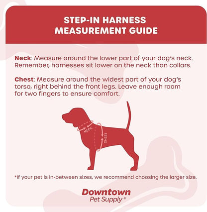 Downtown Pet Supply Step-in Dog Harness – No Pull, Adjustable Padded Mesh with Reflective Trim, Secure Buckle Strap – Comfortable & Breathable Small Dog Harness, Large, Pink