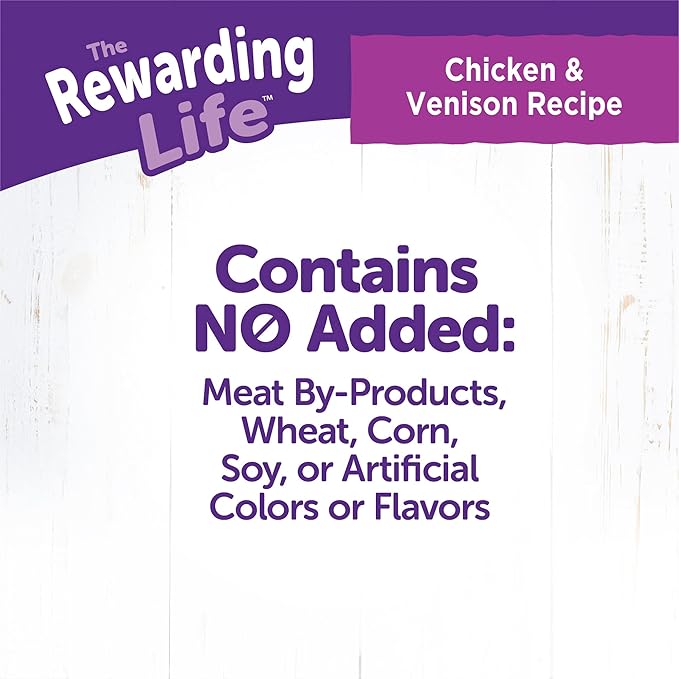 Wellness Rewarding Life Dog Treats, Training Treat, Grain Free, Soft Chicken & Venison (6 Ounce Bag) (Pack of 2)
