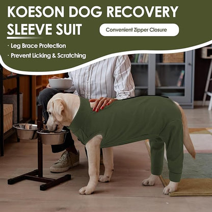 KOESON Dog Surgery Recovery Suit for Back Legs, Strechy Dog Recovery Shirt with Rear Leg Sleeves, Soft Leg Sleeve to Stop Licking for Female Male Dogs, Pet Surgery Onesie for Hind Leg Wound Care