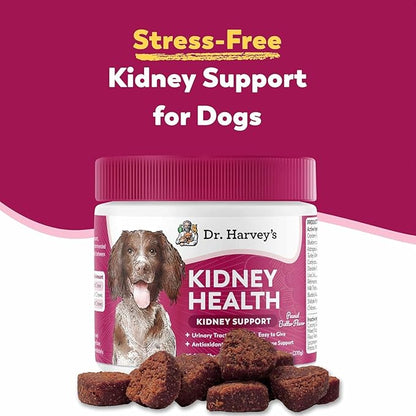 Dr. Harvey’s Kidney Support Soft Chews for Dogs, Renal & Urinary Tract Health Supplement with Turkey Tail Mushroom, 90 Chews