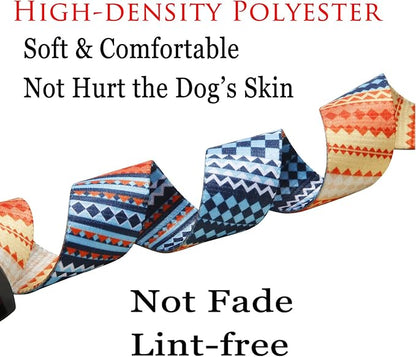 Mihqy Dog Collar with Bohemia Floral Tribal Geometric Patterns - Soft Ethnic Style Collar Adjustable for Small Medium Large Dogs (Bohemian Orange,XS)