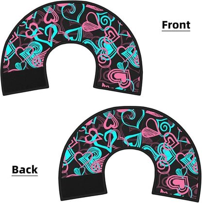Soft Cat Recovery Collar Abstract Love Hearts Pattern, Adjustable Cat Cone Collar After Surgery, Protective Elizabethan Collar for Kittens and Small Dogs