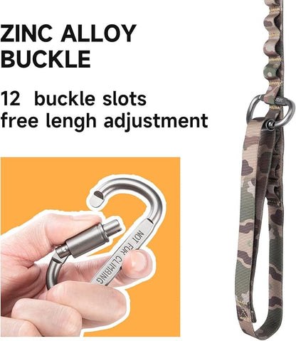 EXCELLENT ELITE SPANKER Bungee Dog Leash Tactical Nylon Adjustable Tactical No Pull Leads Rope for Dogs Quick Release Military Rope with 2 Control Handle (MCP)