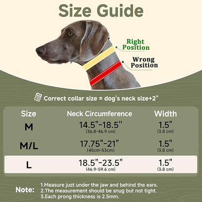 Mayerzon Martingale No Pull Collar for Medium Large Dogs German Shepherd Doberman Pitbull, Patented Anti Pull Correction Dog Collar for Walking Training, Reflective, Adjustable, Hidden(L, Black)