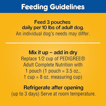 Pedigree Choice Cuts in Gravy Wet Dog Food, Adult Soft Wet Dog Food, Variety Pack, 3.5 oz. Pouches, 18 Count (Pack of 2)