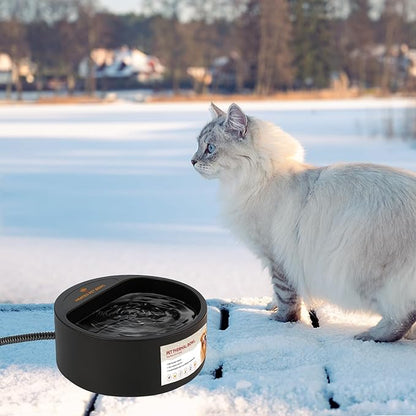 PETLESO Outdoor Heated Water Bowl for Dogs Cats, 2.2L Winter Heating Dog Water Bowl Smart Thermal for Outdoor Chickens Rabbits Birds, Black, Winter Clearance 2026, Limited Stock
