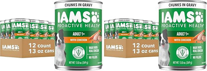 Iams Proactive Health Wet Dog Food, Chicken Chunks in Gravy, 13 oz., Pack of 24