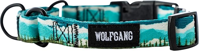 Wolfgang Heavy Duty Martingale Dog Collar with Quick Release Nylon Buckle for Walking & Training, GreatEscape Print, Large