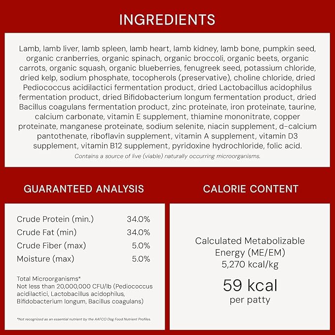 Stella & Chewy's Freeze-Dried Raw Dinner Patties - Dandy Lamb Recipe - High Protein Grain-Free Puppy & Dog Food - Perfect for Picky Eaters - 25 oz,(Pack of 2)