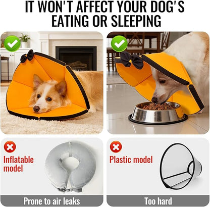 MAXFUT Soft Dog Cone Collar,Foam Cone for Dogs to Stop Licking After Surgery,Non Inflatable Dog Donut Cone (Orange, XL)