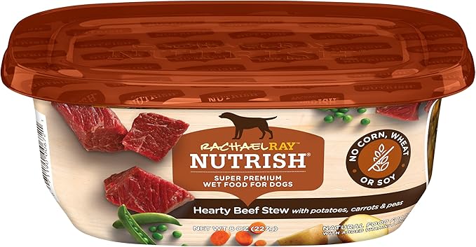 Nutrish Rachael Ray Wet Dog Food Hearty Beef Stew, 8 oz. Tub, 8 Count
