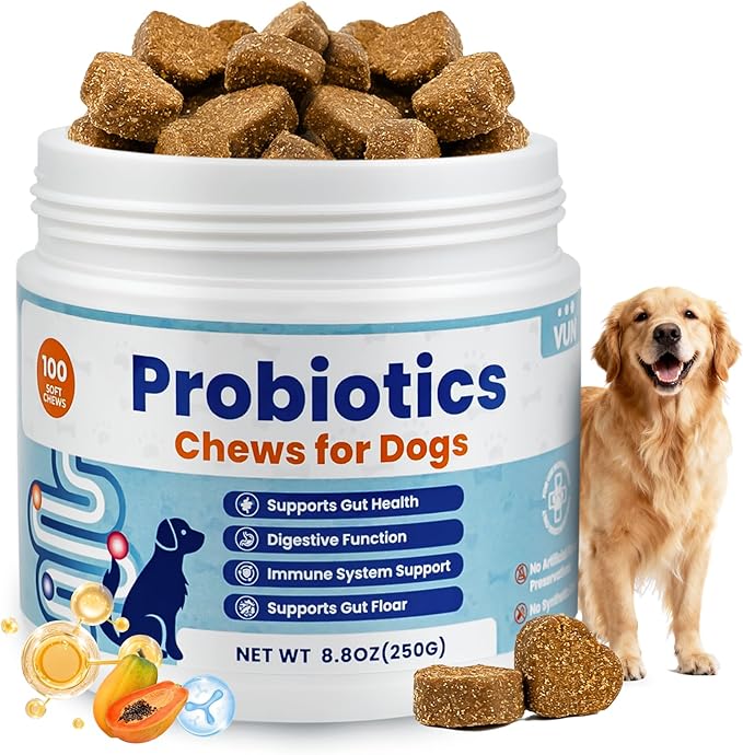 Probiotics for Dogs, Digestive Immune System Support Supplements Gut Health, Flora, Pet Dog Probiotic Supplement Soft Chews with Prebiotics for Allergy Upset Stomach, Puppy Probiotics