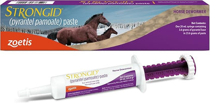 Strongid Paste (pyrantel pamoate) Dewormer for Horses, Broad-Spectrum Parasite Control, 20 mL Syringe