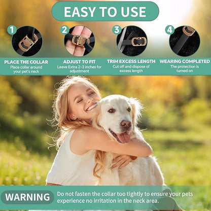 Puyrzoe 4 PCS Flea and Tick Collar for Dogs, 32 Months Protection Waterproof & Adjustable Dog Treatment Collar, Flea and Tick Prevention for Dogs & Puppies (Black)