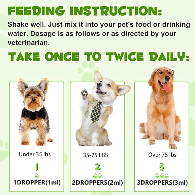 Oimmal Probiotics for Dogs, 3 in 1 Dog Probiotic and Digestive Enzymes for Pet, Supports Gut Health, Itchy Skin, Allergies, Immunity, Liquid Probiotics for for All Ages and Breeds Dogs, blue