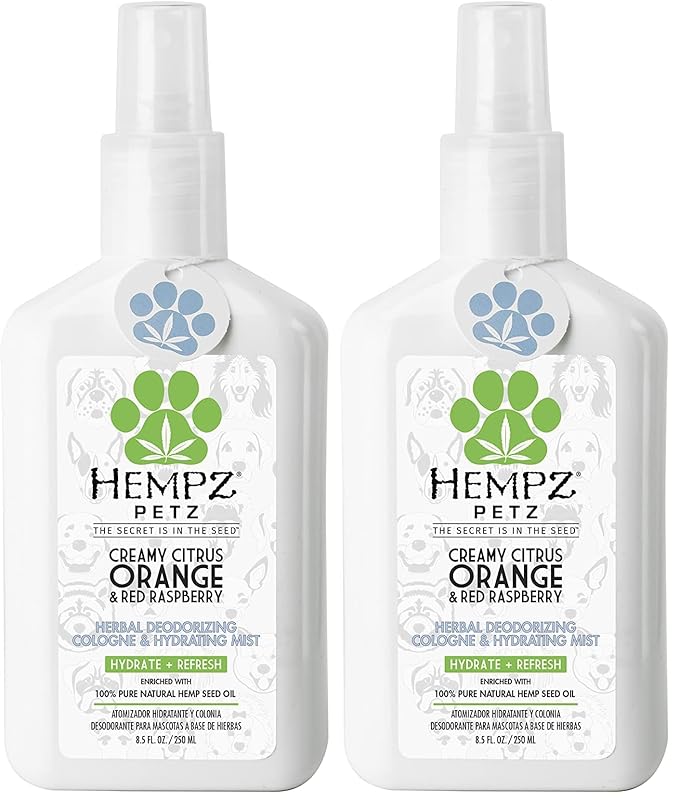 Hempz Petz Dog Cologne,Creamy Citrus Orange & Red Raspberry,8.5 fl. oz. - Hydrating Puppy Perfume,(Pack of 2)
