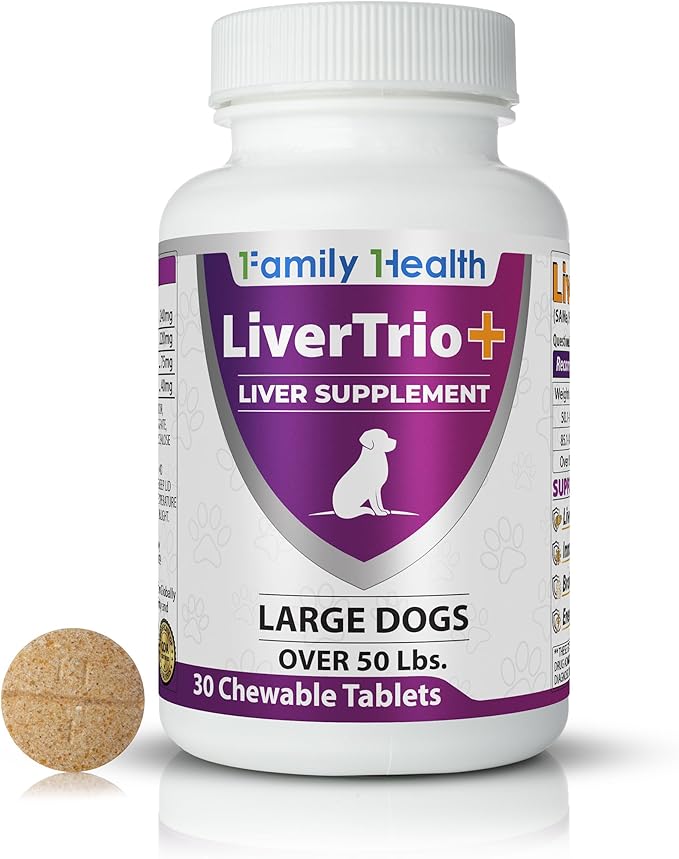 Comprehensive Liver Support Supplement for Large Dogs. Flavorful Chewable Tablets Combining Same, SPC, Silybin A+B, + Glutathione 30Ct (Large)