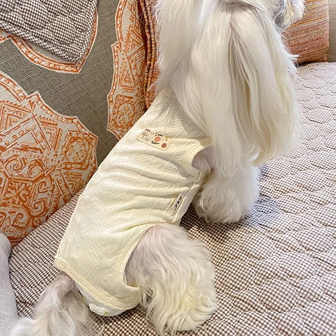 Recovery Suit for Dog After Surgery Cut Pet Recovery Shirt Dog Abdominal Wounds Bandages,Wound Protective Dog Onesize for surgery Female Dog Vest Prevent Licking,Substitute E-Collar（RSS08-Vyellow-XS+）