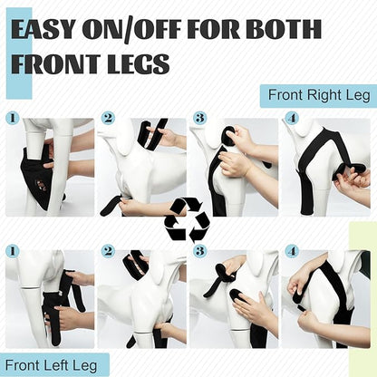 ROZKITCH Dog Arm Sleeves for Licking Front Right Left Leg, Pet Prevent Licking Wound Elbow Knee Protector, Dog Recovery Suit Cone Collar Alternative for Sprain ACL CCL Arthritis Joint Care Black 3XL