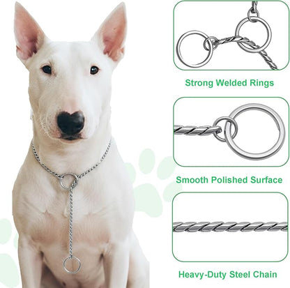 Dog P Snake Chain Chrome Plated Metal Dog Training Choke/Collar-Fully Guaranteed Against Rust Tarnish or Breakage-Recommended for Professional Training (Sliver, 5mm * 20")