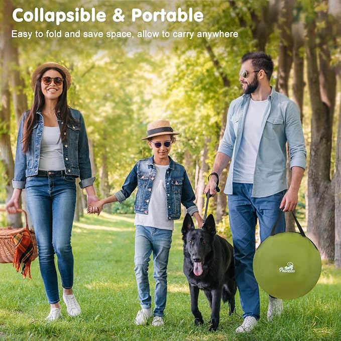 Dog Playpen, Portable Pet Playpen Cat PlayPens, 600D Oxford Dog Kennel Tent Crate, Waterproof&Breathable, Indoor Outdoor Travel Camping Use for Medium/Large Breed with Carrying Case+Folding Bowl(M)