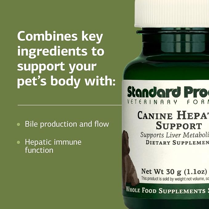 Standard Process Canine Hepatic Support - Dog Supplement to Aid Liver Health - Hepatic Immune Function & Liver Metabolism Support Supplement - Powder Supplement for Dogs - 30 g