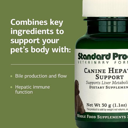 Standard Process Canine Hepatic Support - Dog Supplement to Aid Liver Health - Hepatic Immune Function & Liver Metabolism Support Supplement - Powder Supplement for Dogs - 30 g