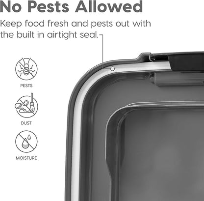 IRIS USA 30 lbs & 11 lbs Combo Airtight Dog Food Storage Container, Stackable Treat Box, 2-Cup Scoop, Wheels, Keep Fresh, Easy Mobility, Dark Gray