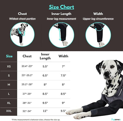 Dog Cone Alternative - Leg Sleeve to Stop Licking, Hot Spot Recovery, Wound & Elbow Protector, Hygroma Treatment, Reduce Stress & Anxiety, Waterproof & Breathable, Post-Surgery Suit (X-Small)