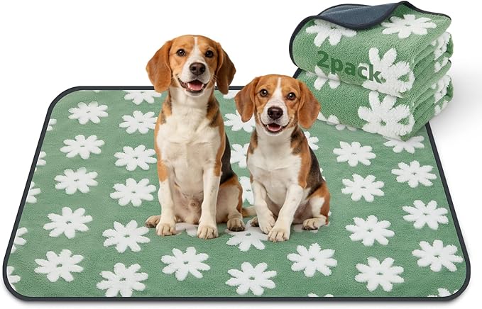 LOOBANI Washable Puppy Pads: Waterproof Reusable Pee Pads for Dogs, Non-Slip and Leak-Proof Dog Pee Mat, Absorbent Dog Training Pads for Puppy Playpen, Crate, Potty Training (36"x41", 2 Packs)