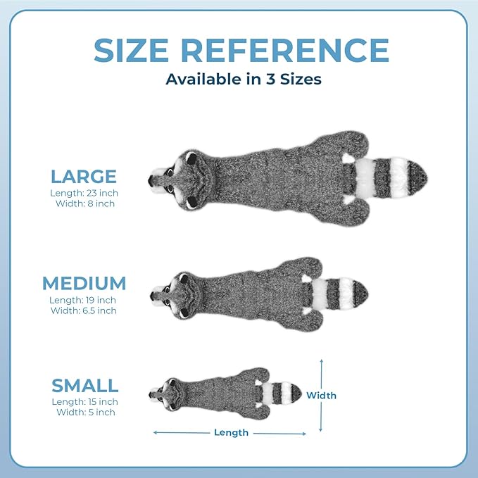 Best Pet Supplies Squeaky Dog Toys with Soft Durable Fabric for Small, Medium and Large Pets Interactive Toy for Indoor Play, Supports Active Biting and Play - Raccoon, Medium