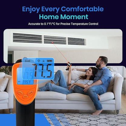 Etekcity Infrared Thermometer Laser Temperature Gun 1080, -58°F~ 1130°F for Meat Food Candy Pizza Oven, Heat Gun for Cooking, Kitchen, Fridge, Reptile, BBQ, HAVC, Adjustable Emissivity & Max Measure