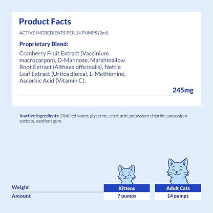 Cranberry for Cats - Urinary Tract Support, Bladder Health, Dog UTI, Bladder Stones, Incontinence Support (Liquid for Cats)