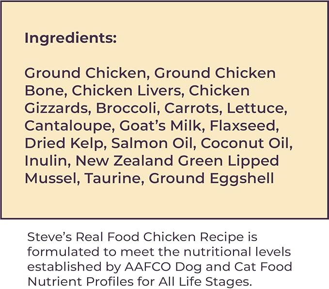 Steve's Real Food Freeze-Dried Raw Food Diet for Dogs and Cats, 2-Pack, Chicken Recipe, 1.25 lbs in Each Bag, Made in The USA, Pour and Serve Nuggets, Vegetarian Fed & Free Range
