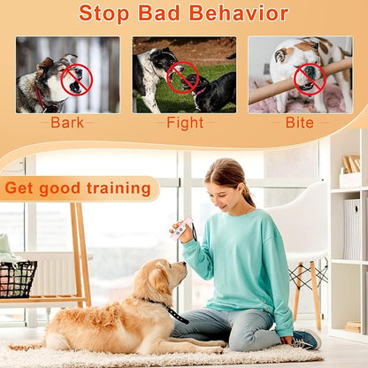 Anti Barking Device for Dogs - Dog Bark Deterrent Devices for Stopping Bad Dog Behavior - Ultrasonic Dog Bark Deterrent, Refuse to Shout and Slap - Best Anti Barking Device Rechargeable（Pink）