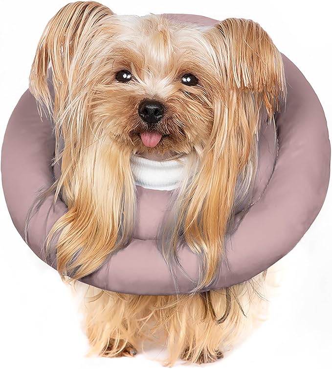 Comfortable Adjustable Soft Dog Cone Alternative After Surgery - Elizabethan Donut Collar for Cats, Medium Dogs and Small Dogs