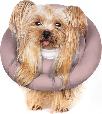 Comfortable Adjustable Soft Dog Cone Alternative After Surgery - Elizabethan Donut Collar for Cats, Medium Dogs and Small Dogs