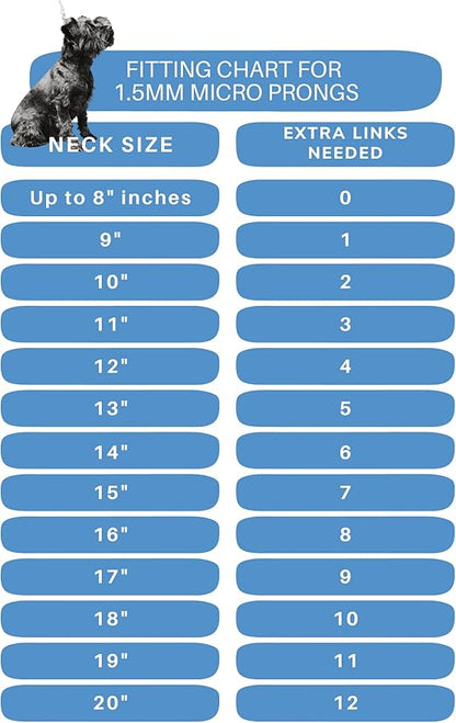 Clasp 1.5mm Stainless Steel Dog Training Collar for Small Dogs | 8" Micro Prong for Dogs 6-26lbs | No Pull Collar | Dog/Puppy Training & Behavior Aid
