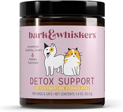 Bark & Whiskers Detox Support - Helps Support Healthy Liver & Kidney Function - Herbal Blend with Organic Milk Thistle & Green Tea - 1.8 oz