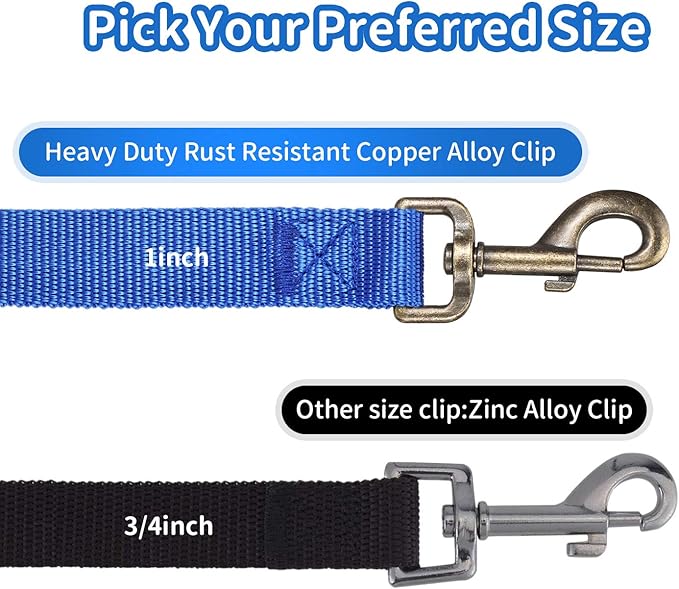HIKISS Long Dog Leash Obedience Recall Training Agility Lead with Thickening Material for Large Dog - 15ft 20ft 30ft 50ft 100ft Training Leash(Blue 50ft)