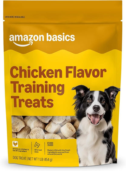 Amazon Basics Chicken Flavor Training Treats for Dogs, 1 lb. Bag (16 oz) (Previously Wag)