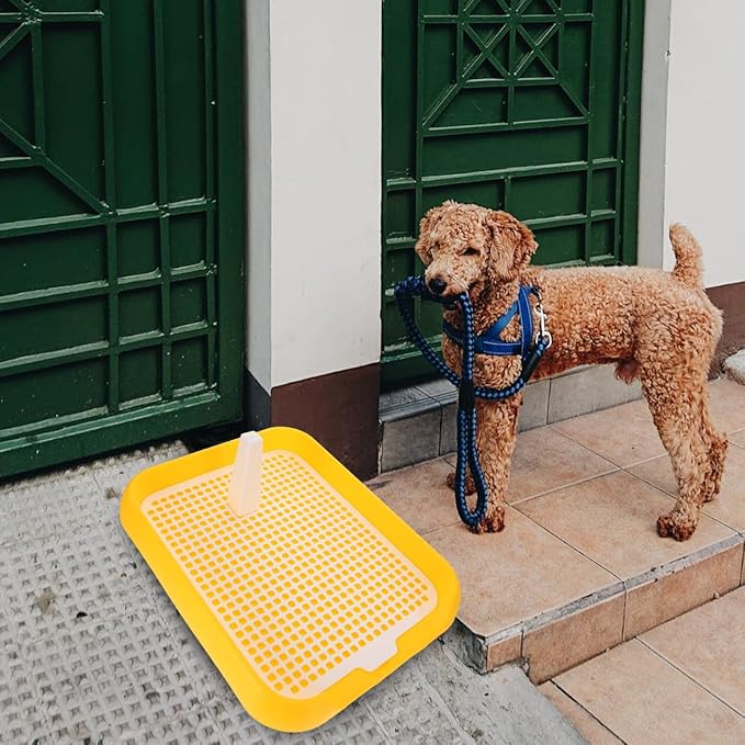 ULTECHNOVO Dog Litter Box Mesh Training Toilet Potty Tray for Puppy and Small Size Dog Indoor Dogs Potty Training Pads Holder for Small and Medium Dogs Pee Pad Holder