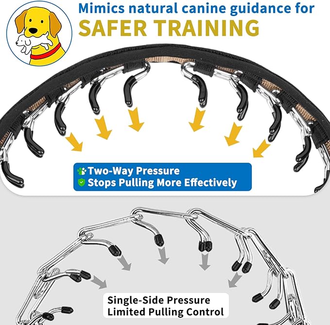 Mayerzon Dog Collar, Patented Martingale No Pull Collar for Small Medium Large Dogs with Buckle for Walking Training, Hidden Design (Black, X-Large,2.5mm,22"-27.5" Neck)