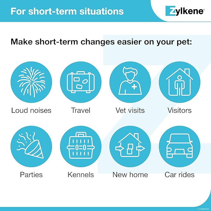 Vetoquinol Zylkene Calming Support Supplement for Small Dogs and Cats, Helps Promote Relaxation and Reduce External Stress Factors, Daily Behavioral Support and Anxiety Relief for Dogs and Cats, 75mg