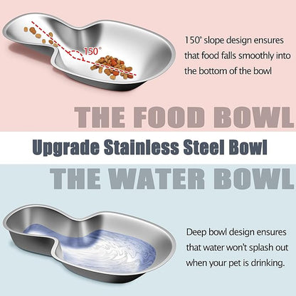 UniqueFit Cats Dogs Automatic Food Feeder and Water Dispenser Set 3.8L with Stainless Steel Bowl