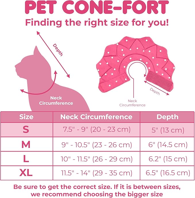 SunGrow Cat Cone Collar Soft Washable, Cat Recovery E Collar Sleep Cone After Surgery to Stop Licking, Pet Cone of Shame Alternatives, Scratch & Bite Proof Grooming Soft Cone for Easy Nail Cutting