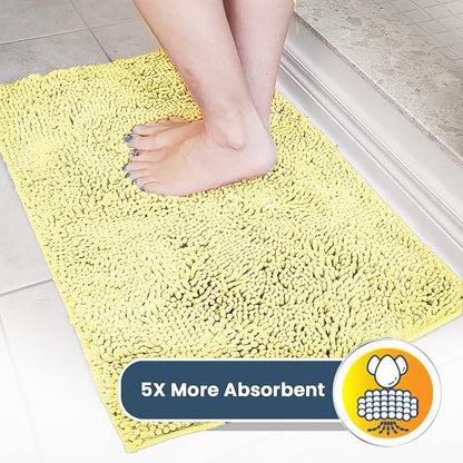 Muddy Mat® | Super Absorbent Door Mat Indoor, Microfiber Quick Dry Chenille Entryway Rug, Non-Slip Front Door Mat, Indoor Mats for Entryway, Machine Washable Pet Rug, Yellow 24"x36"