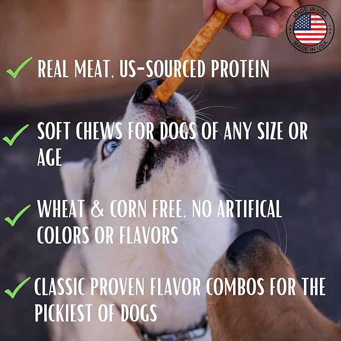 Loving Pets Soft Jerky Dog Treats – Real USA-Sourced Meat Dog Snacks for Training, Puppies & Everyday Reward – Soft, Chewy Dog Treats for Small, Medium & Large Dogs – Wheat & Corn Free